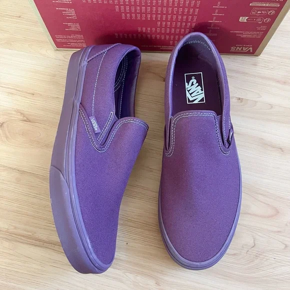 Vans Classic Slip-On 'Pastel Mono - Plum Wine' Mens 11.0 US - Picture 2 of 8